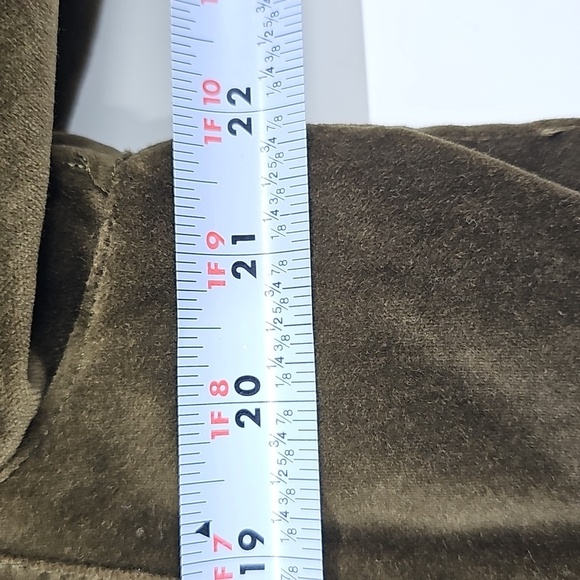 Emanuel Ungaro Liberté Dark Olive Velvet Button Front Shacket Size Medium - Picture 10 of 11